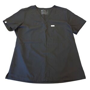 FIGS | Technical Collection | Black V-Neck Scrub Top | Womens Large | Pocket